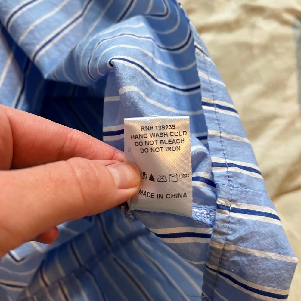 Tuckernuck Pomander Place Striped Shirtdress blue long sleeve women’s small - Picture 6 of 10